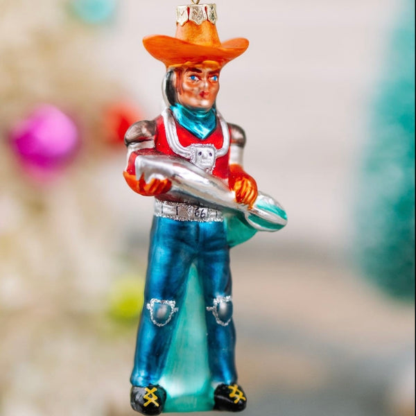 Buck Atom Blown Glass Ornament