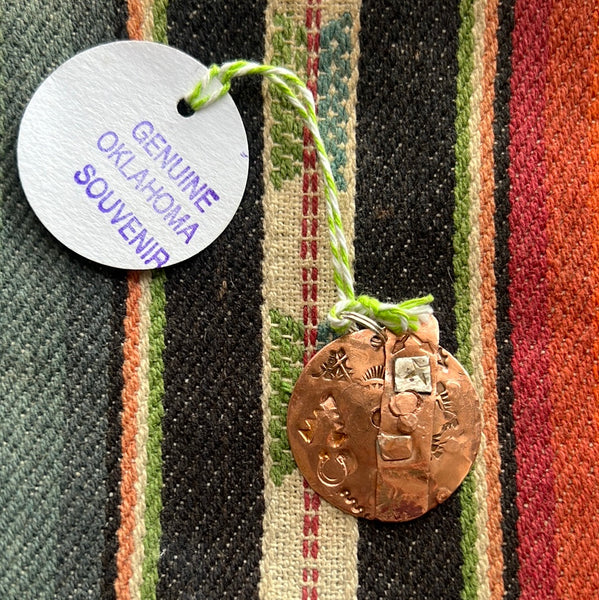 Genuine Oklahoma Souvenir Copper Key Rings & Good Luck Charms