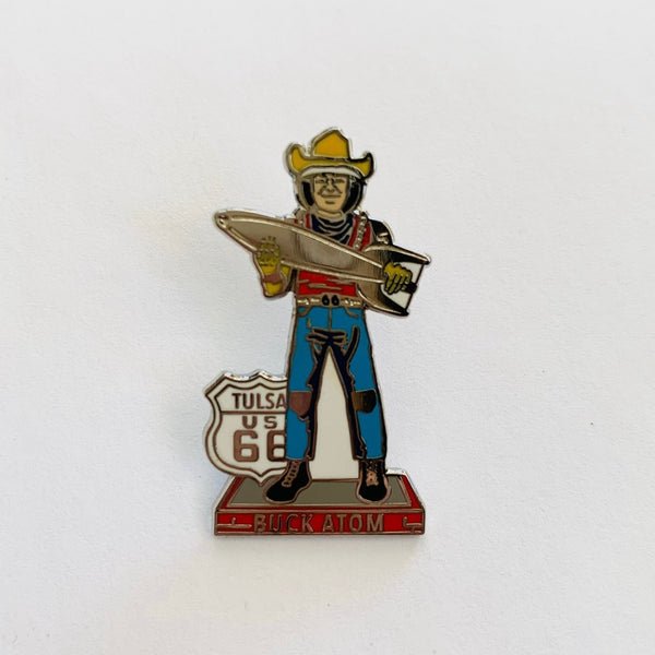 Buck Atom Lapel Pin