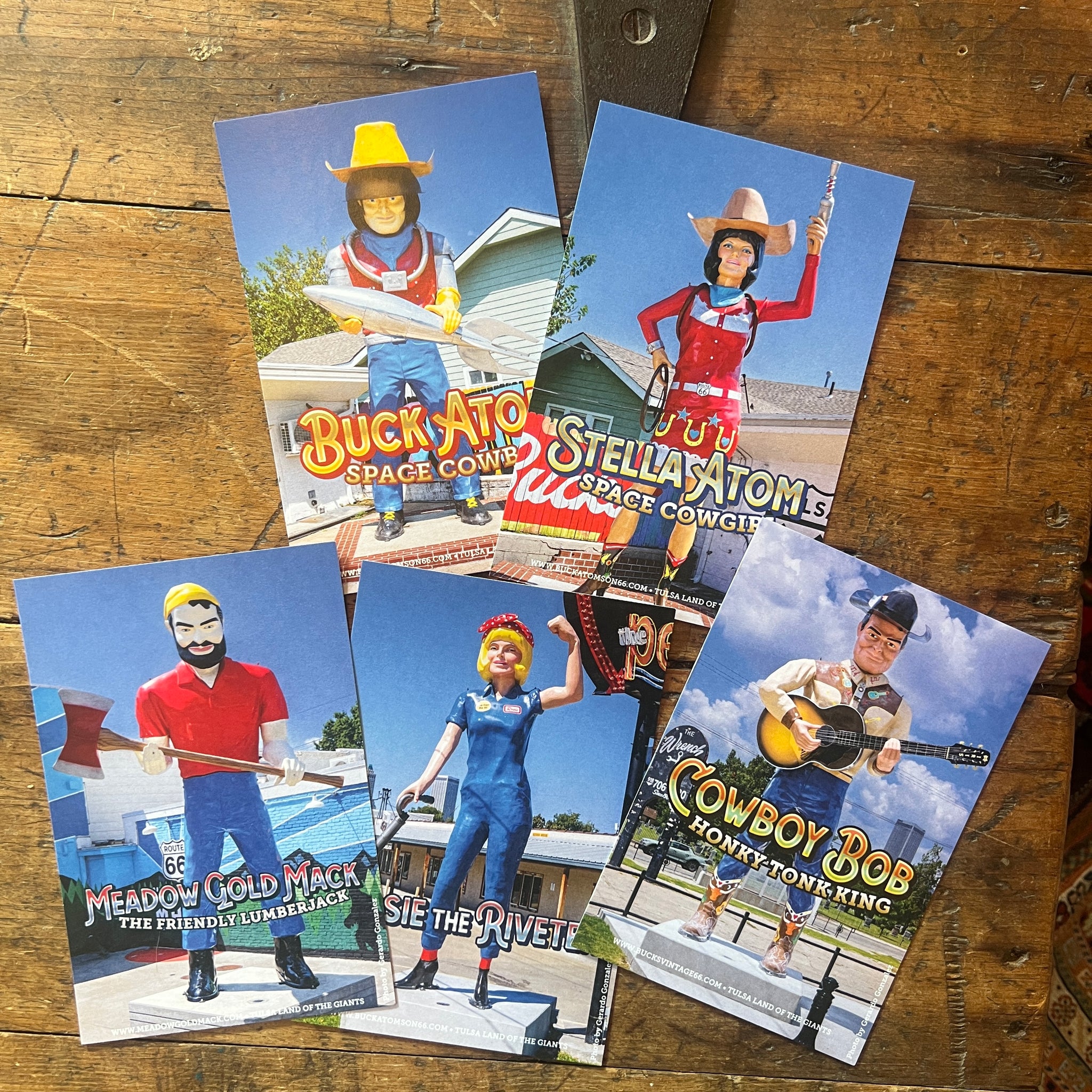 Land of the Giants Route 66 Postcard Pack of each Giant