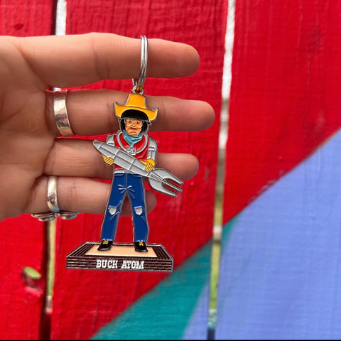 Buck Atom Enamel Keychain 3”