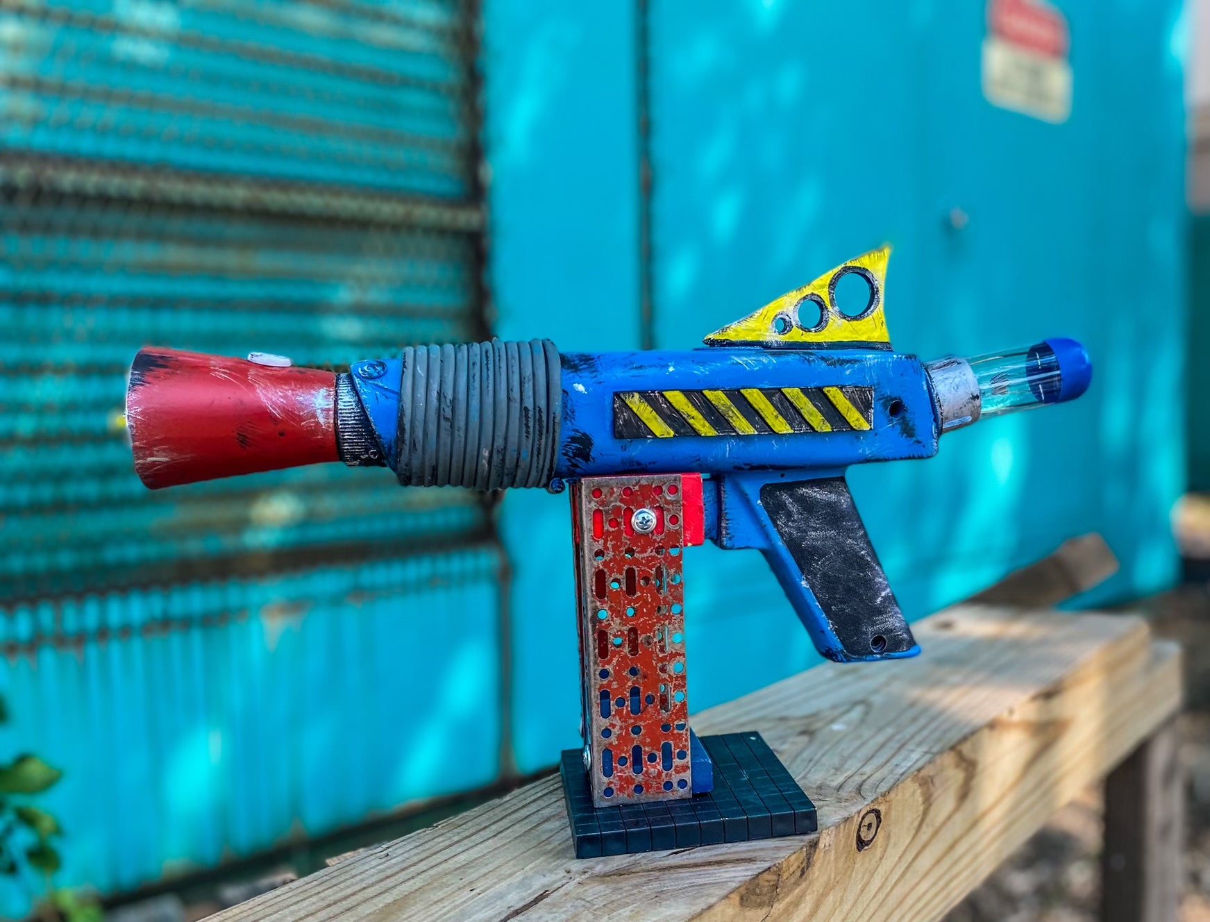 Classic Blue Ray Gun with Stand
