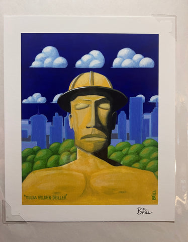 Brill Tulsa Golden Driller 8 x 10 Giclee Print