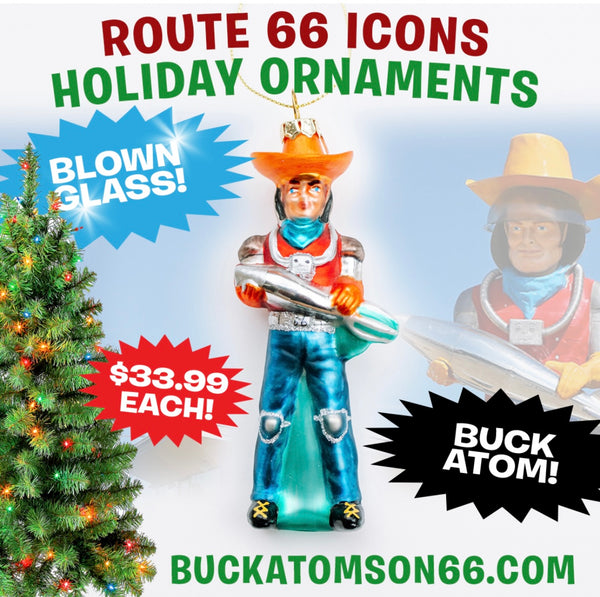 Buck Atom Blown Glass Ornament