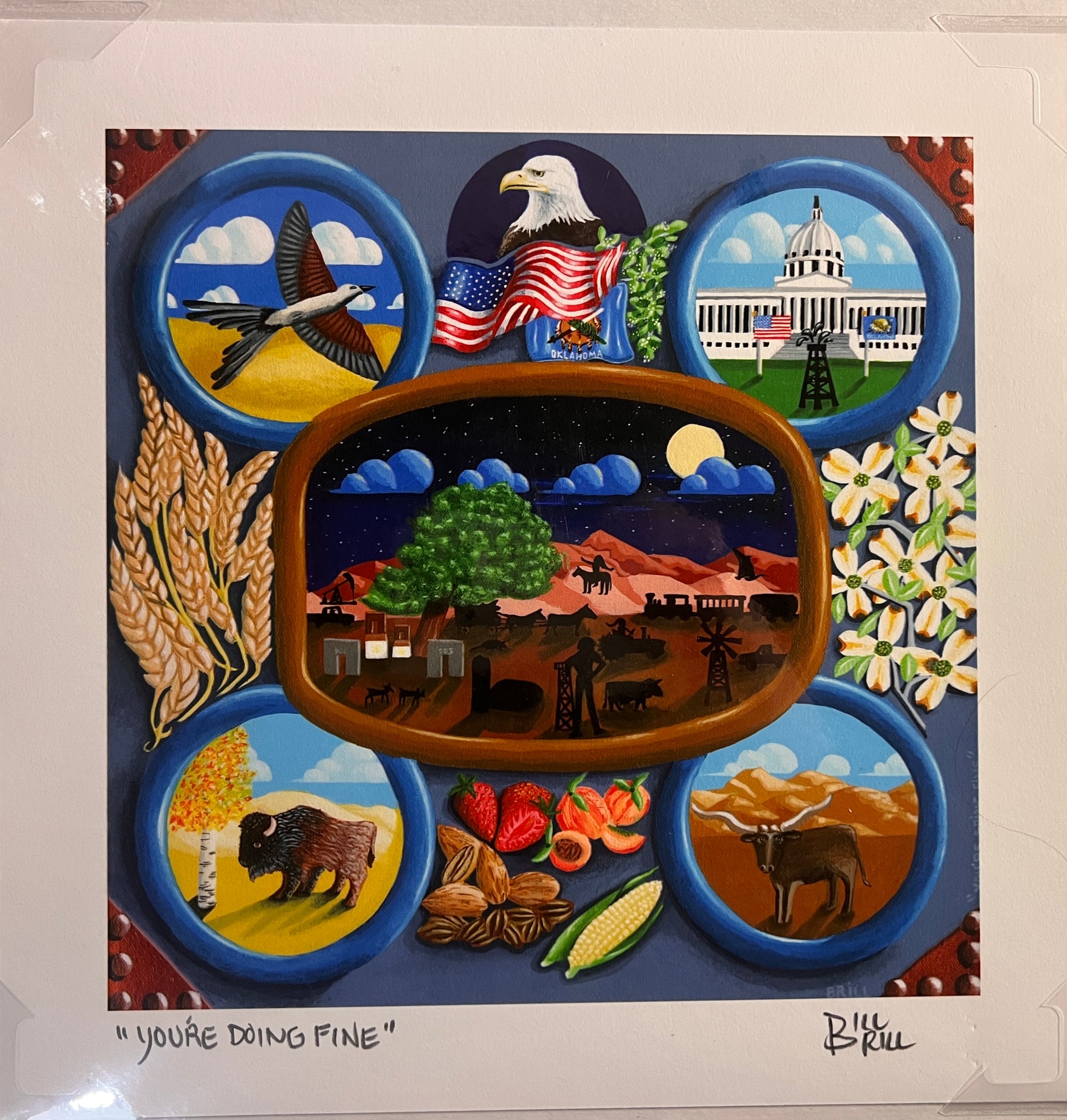 Brill You’re Doing Fine Oklahoma 8 x 8 Giclee Print