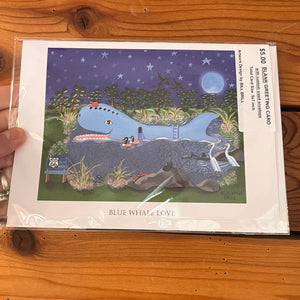 Brill Blue Whale Love 5 x 7 Card