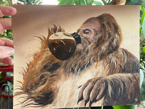 Bigfoot Drinking Coffee