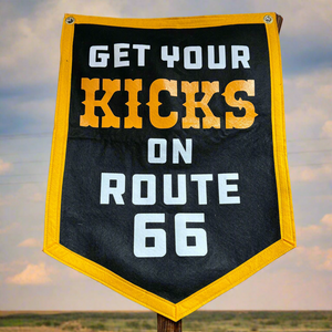 Get Your Kicks Camp Flag 18” x 24”