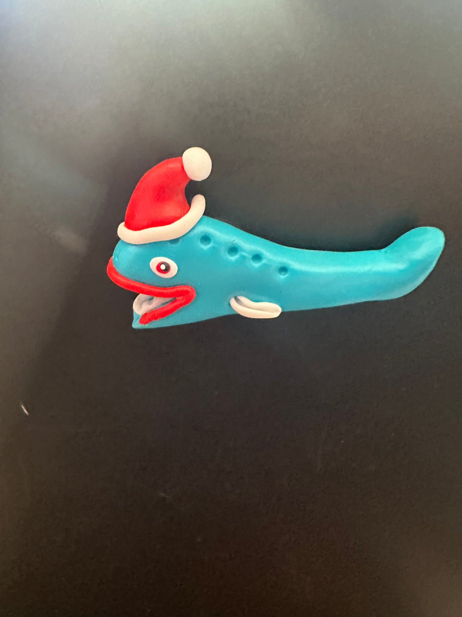 Santa Blue Whale Magnet
