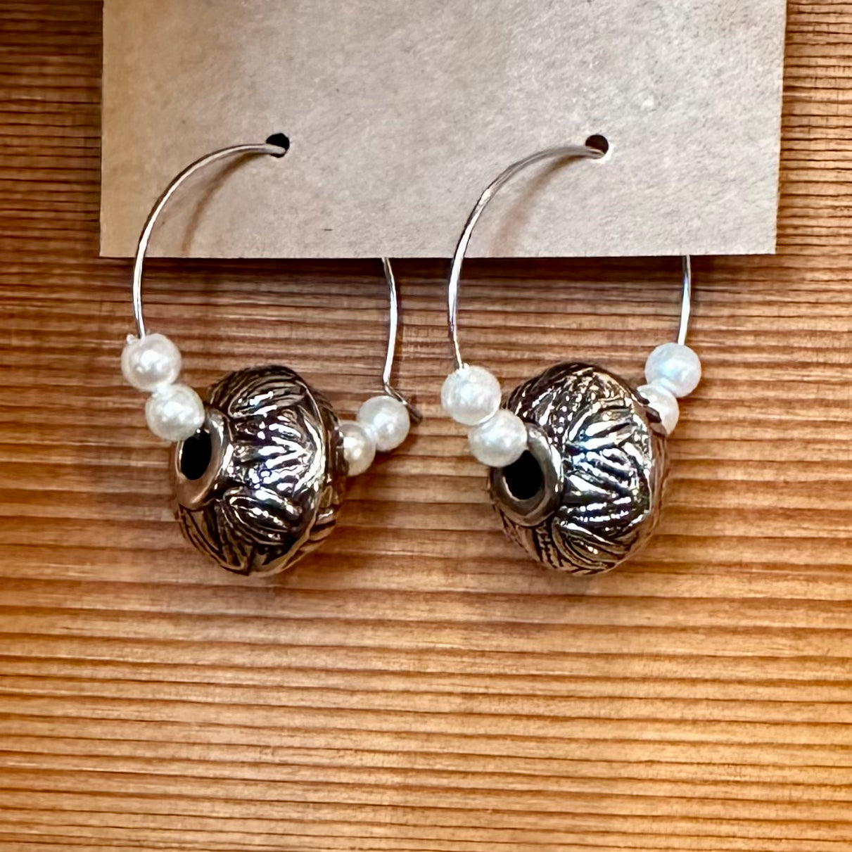 Silver Pearl Earrings