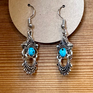 Turquoise Crescent Earrings