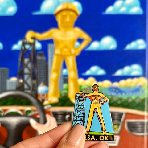 Golden Driller Metal Magnet