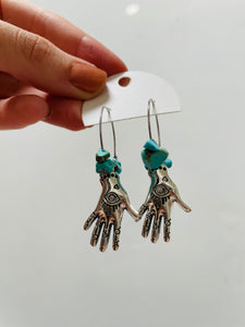 Zodiac Hands - Turquoise Earrings