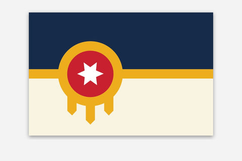 Tulsa Flag Vinyl Magnet 3” X 2”