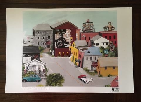 Welcome To The Neighborhood print by Terri Barber