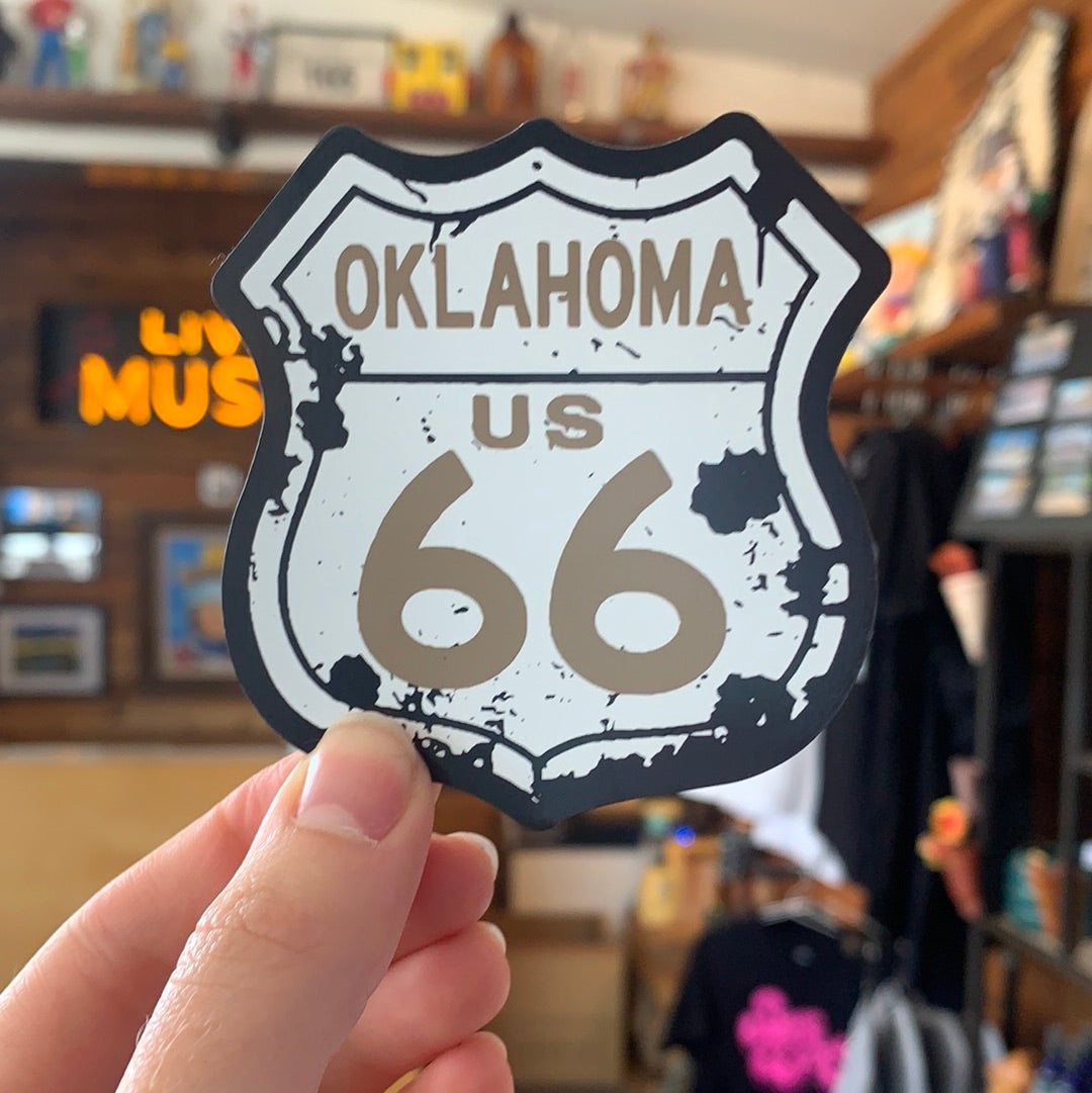 Oklahoma US 66 Shield Vinyl Magnet
